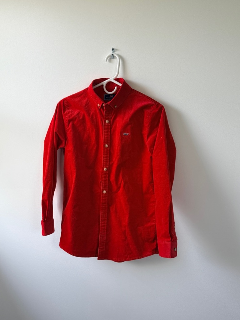 Kids Vineyard Vines Corduroy Red Button-Down Oxford Shirt